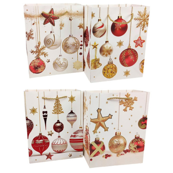 Пакет подарочный новогодний , 18 х 23 х 10cm 4 дизайна (2606S)