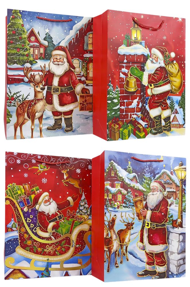 Пакет бумажный подарочный Новогодний 31 х 42 х 12см, 210г/м2 (210-42)