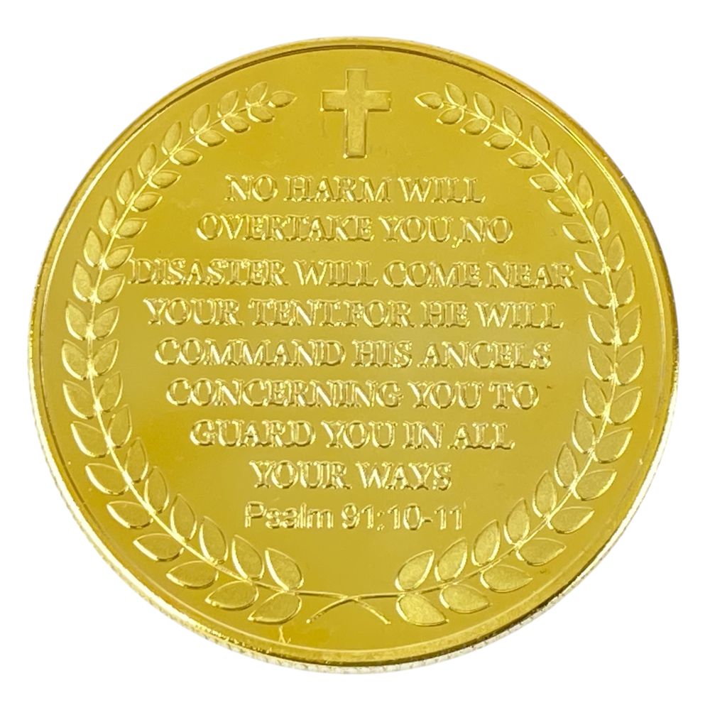 Монета-сувенир Архангел Михаил Архистратиг- королевская на золоте (Cs - 1018)