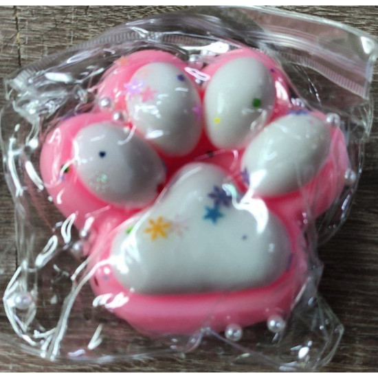 Таба сквиш антистресс 11,5 х 10см Лапка розовая (712207-11 pink)