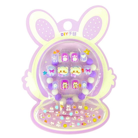 Набор  накладные ногти, браслет, наклейки для ногтей 11 х 14,5см микс в дисплее (YM-T010A B)