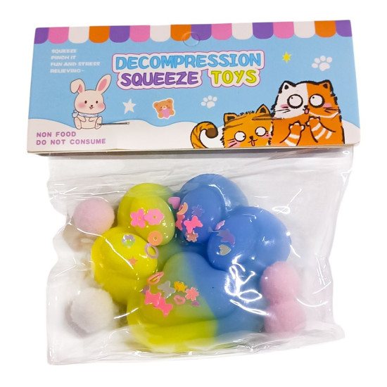 Таба сквиш антистресс  Лапка (712238 yellow + blue)