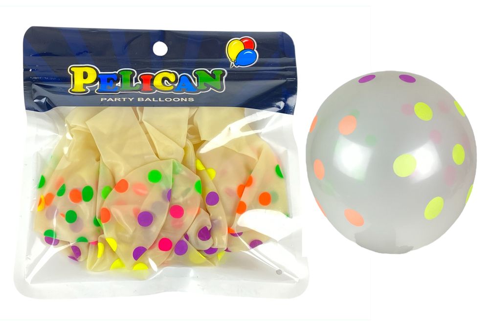 Набор прозрачных воздушных латексных шаров 30см "Горох"   10шт (1211-5)