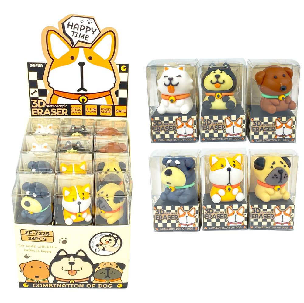 Ластик собачки 3см, микс (ZF7225)
