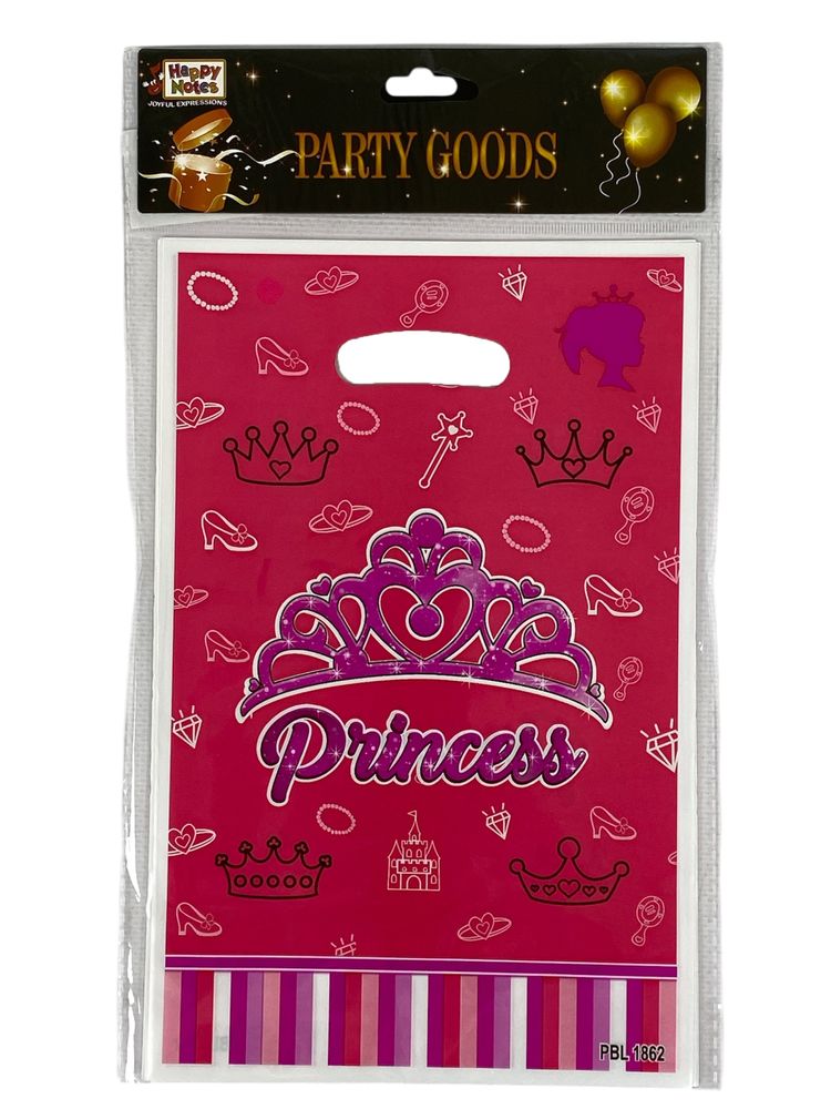 Пакеты подарочные полиэтиленовые 16,5 х 25см, Принцессы, 10шт/уп (10721)