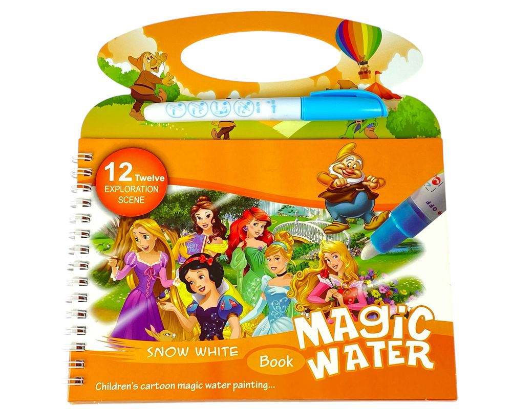 Альбом для раскрашивания водой " Принцесы" 20 х 14см, 4 листа + маркер (211-9)