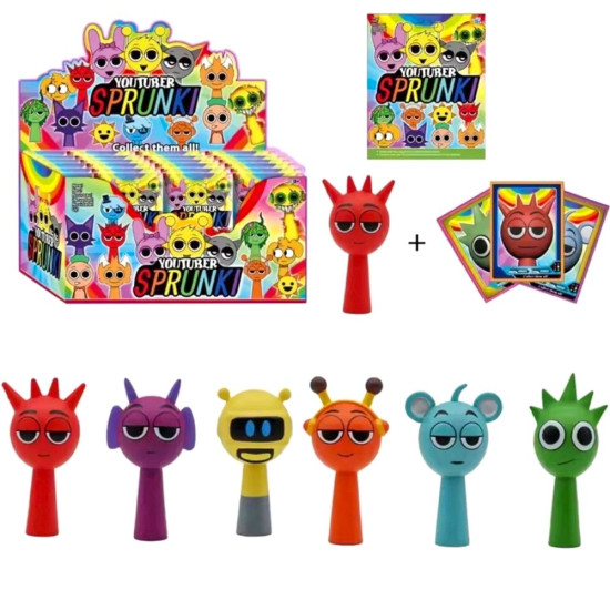 Игра Sprunki "Собери всех" фигурки игрушки, фигурка 5см  +3 карточки (9925)