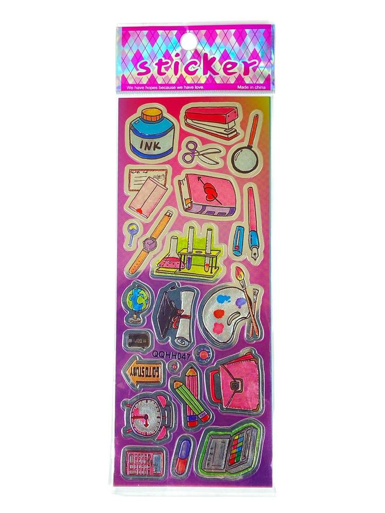 Наклейка пластиковая лазерная 7 х 17см "Школа" (QQHH047)