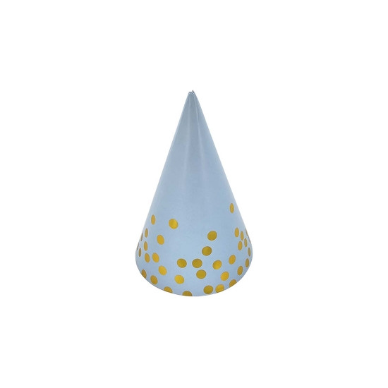 Колпачки бумажные TM Pelican 15см "Голубые с золотым горошком"   10шт (871807)