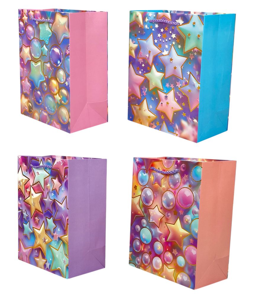 Пакет подарочный с фольгой 30 х 41,5 х 12см, 210гр, Звезды Unison (SM1110L)