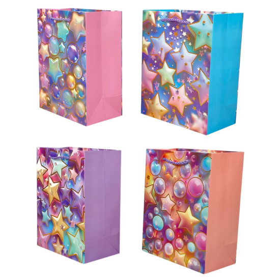 Пакет подарочный с фольгой 30 х 41,5 х 12см, 210гр, Звезды Unison (SM1110L)
