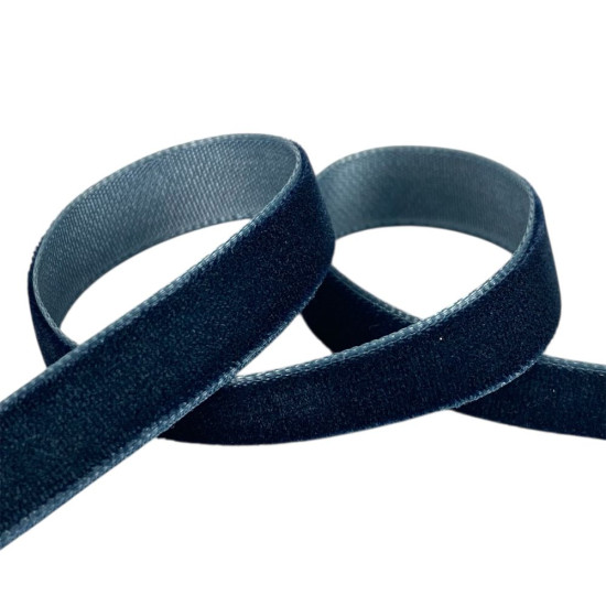 Бархатная лента  1,0 см х 50 ярдов Синий Marill (D00810- C 78)