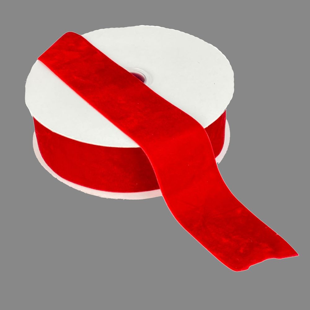 Бархатная лента  5 см (±5мм) х 20 ярдов Красный Marill (D00850- C 23)