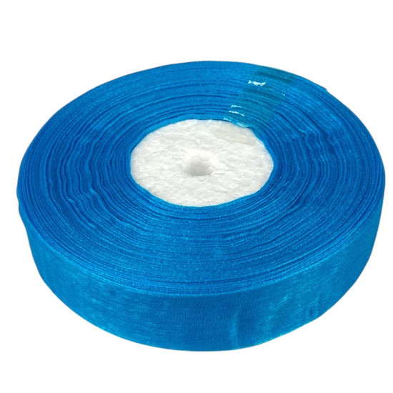 Стрічка з органзи "лазурит" 2,0 см х 50 ярдів Блакитний Marill (D02020-bk15)