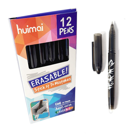 Ручка гелевая, пиши-стирай, 0,7мм черная Черный Без бренда (HM-158 / 106-3)