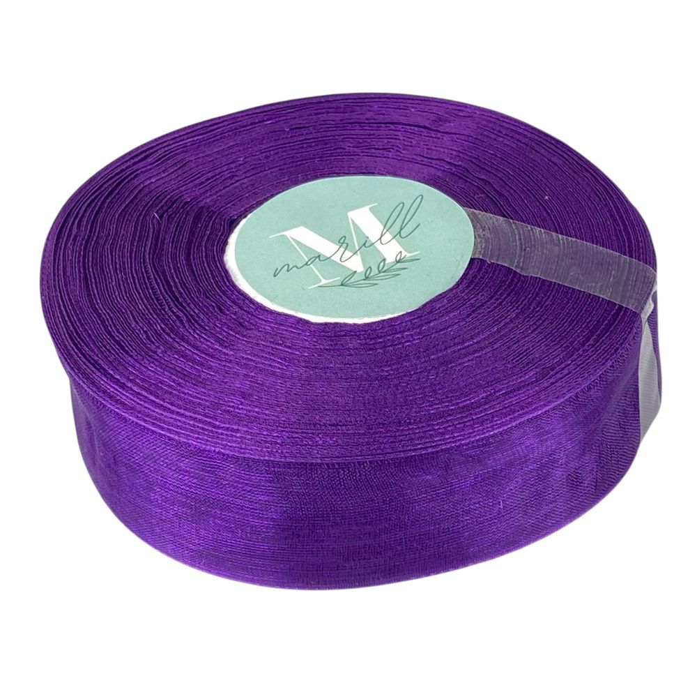 Лента с органзы  фиолетовая 2,5 см х  50 ярдов Фиолетовый Marill (D02025-1035)