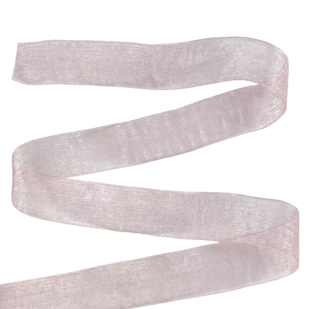 Лента с органзы  розовая 2,5 см х  50 ярдов Розовый Marill (D02025-1110)