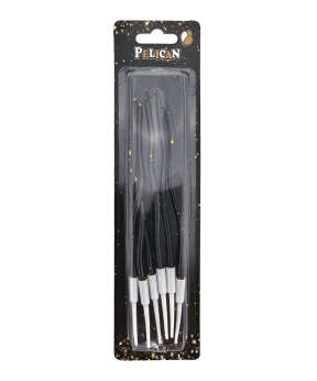 Свічки "Хвилька 6 штук" чорний з золотими крапочками (861313)