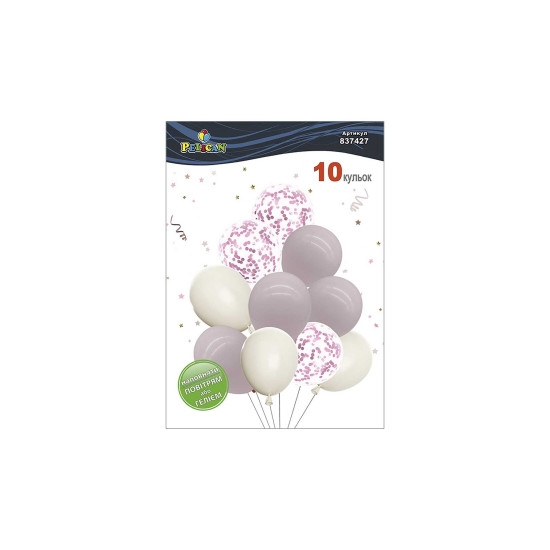 Набор из 10 латексных шариков "Пудровая нежность" макарун, Pelican (837427)