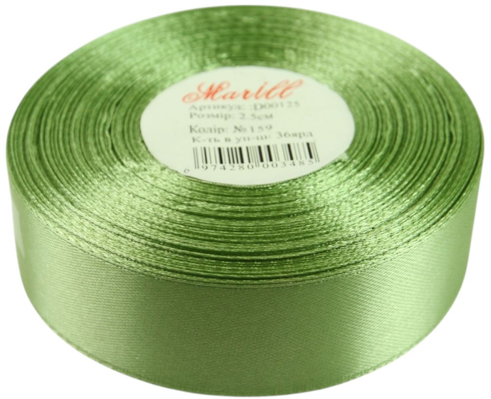 Атласна стрічка 2,5см x 33м Зелений Marill (LA2533-159)