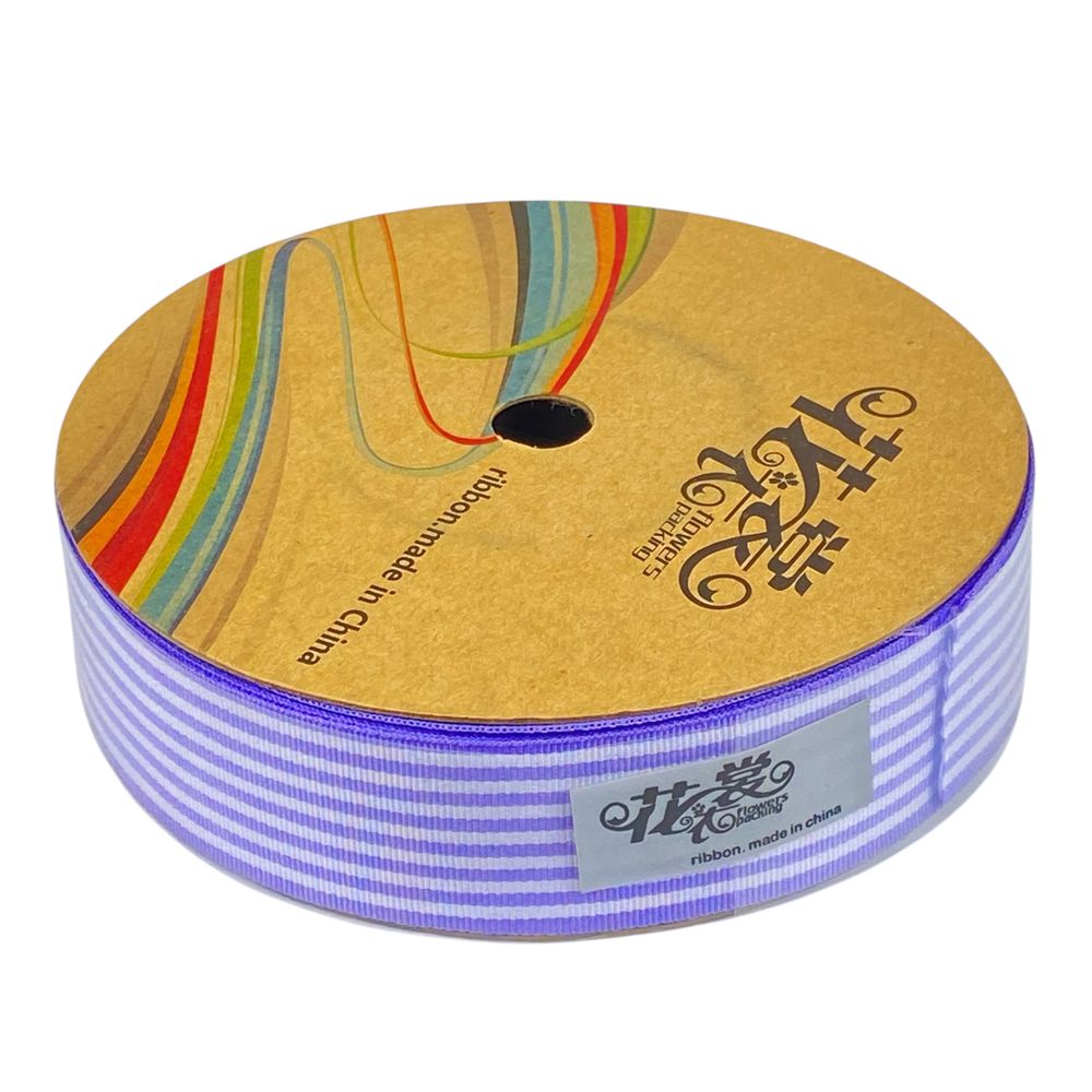 Стрічка декоративна смугаста 28мм х 25м фіолет (R.HJSD   violet)