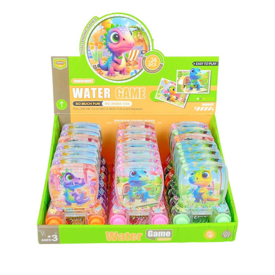 Игра водяная "Поймай колечко-Динозаврик" две кнопки, 4 вида (3938-А-D)