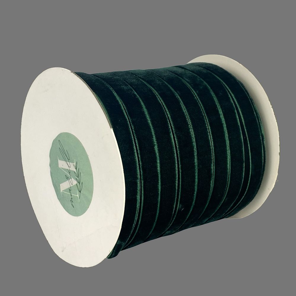 Бархатная лента  1,0 см х 50 ярдов Зеленый Marill (D00810- C 59)