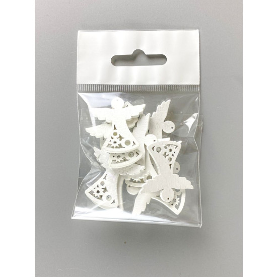 Дерев'яний ангел 2 х 3см, білий, 10шт (TK-009)