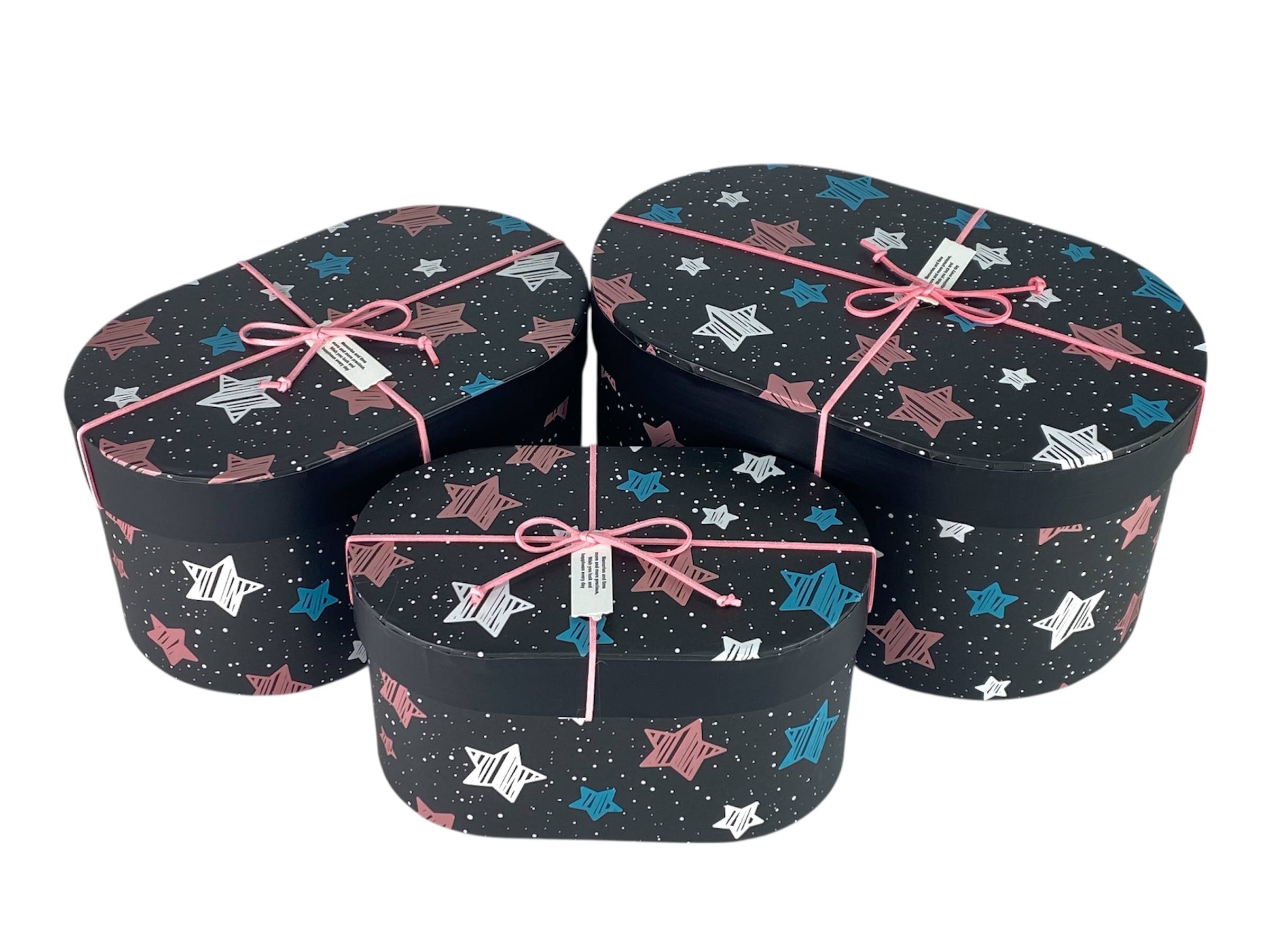 Коробка подарункова  28 х 18 х 14см (овал),3шт. в наборі (0229)