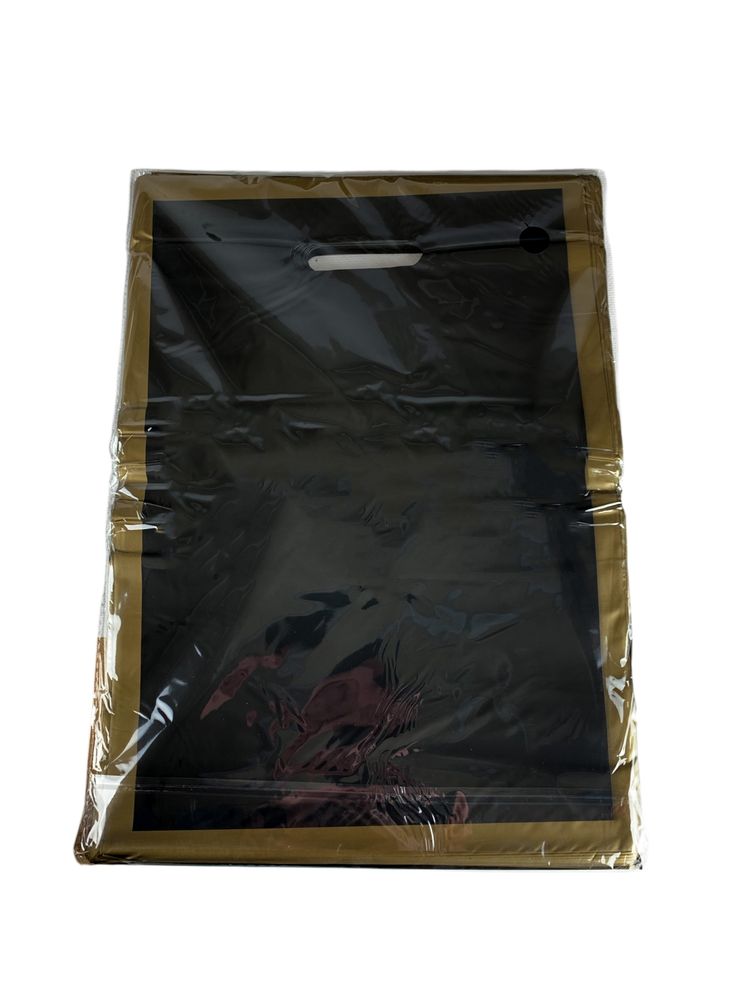 Пакет поліетиленовий з прорізною ручкою, 30 х 20см 50шт/уп (10804 black-gold)