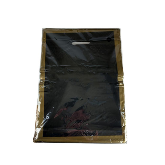 Пакет поліетиленовий з прорізною ручкою, 30 х 20см 50шт/уп (10804 black-gold)