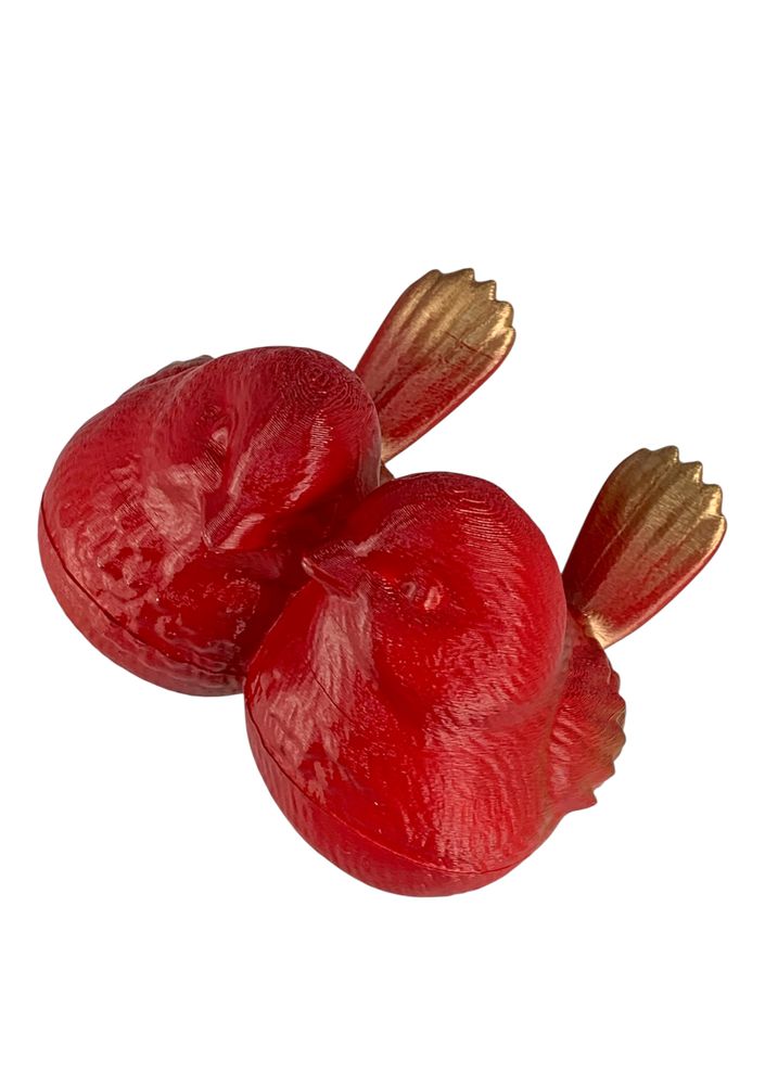 Фігурка для пасхального декору "Дві пташки" червоні з золотом 12см Червоний (L00216)