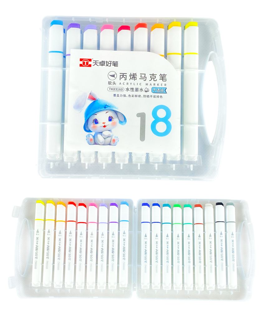 Набор акриловых  маркеров-ручка TY "Rabbit", 18шт. (83160TK-18)