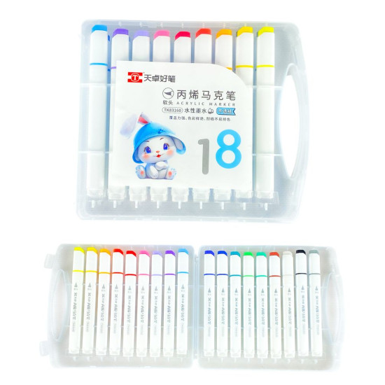 Набор акриловых  маркеров-ручка TY "Rabbit", 18шт. (83160TK-18)