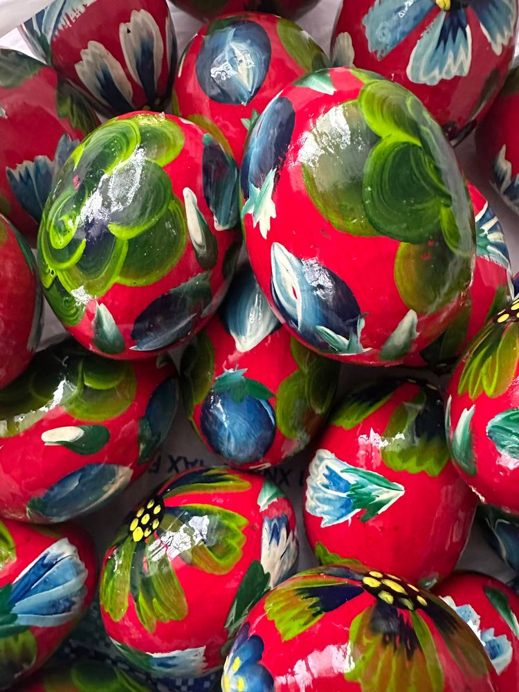 Дерев'яна писанка з розписом 6см Різнокольоровий Unison (L00113-2)