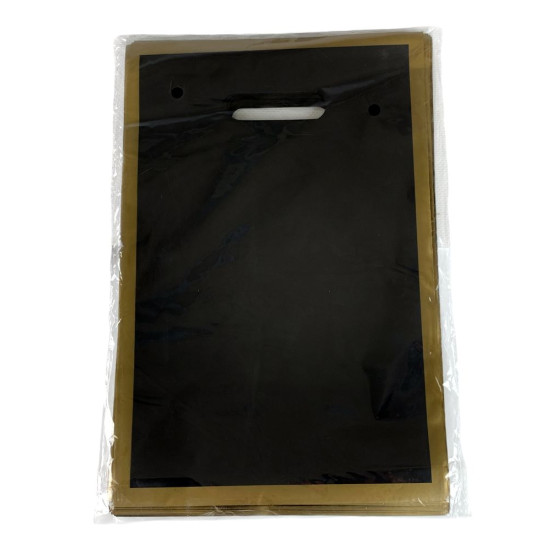 Пакет поліетиленовий з прорізною ручкою, 39 х 27см 50шт/уп (10803 black-gold)