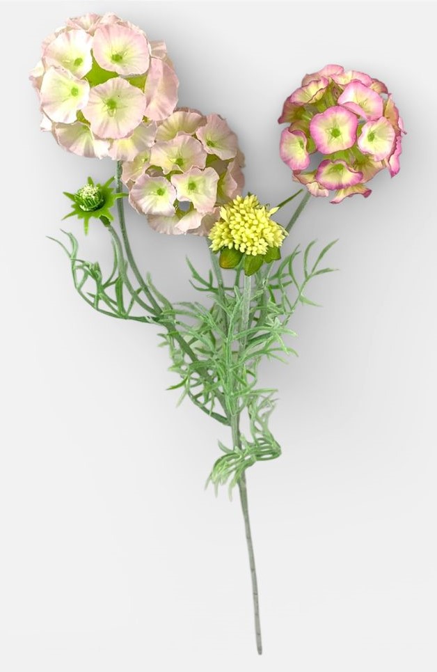 Гілка Скабіоза - зірчаста, 65см світло-рожева Unison (c30509-2)