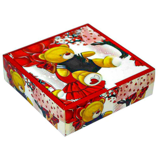 Подарункова коробка розкладна, 30 х 30 х 7,4см, 350гр  Ведмедик Unison (H806-2L)