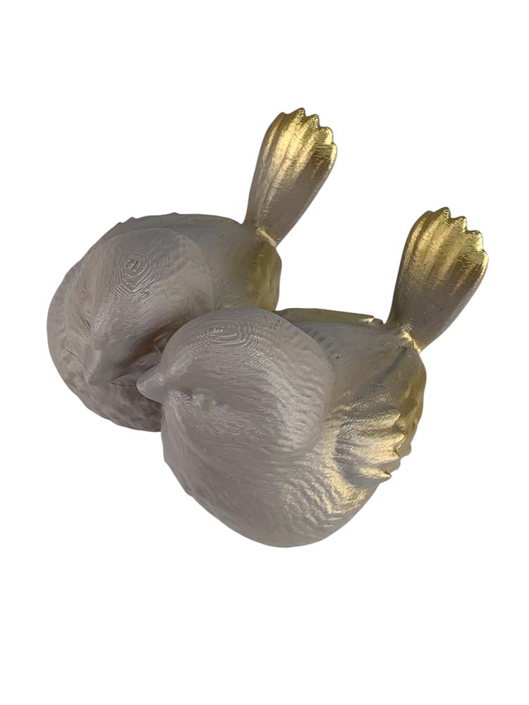 Фигурка для пасхального декора "Две птички" серебряные с золотом 12см Серебряный (L00216.6)