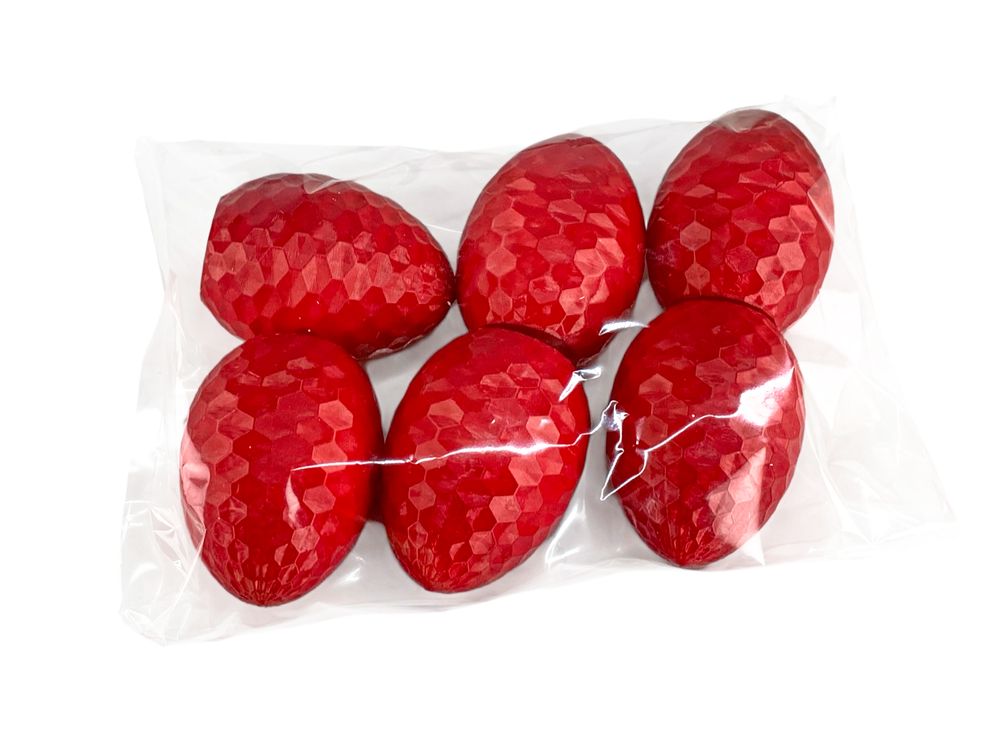 Набор пасхальных Эко яиц с текстурой сот -6шт, красный 6см Красный (L00203.1)