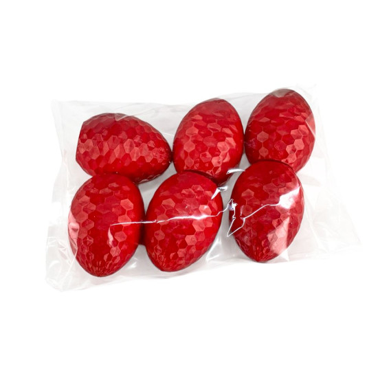 Набор пасхальных Эко яиц с текстурой сот -6шт, красный 6см Красный (L00203.1)