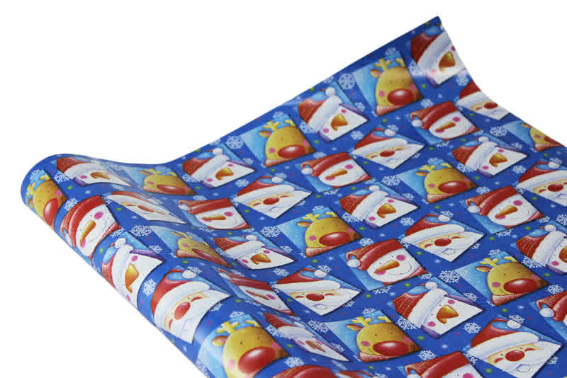 Папір новорічний для пакування подарунків 70см х 7 м Різнокольоровий Unison (Пт 822.8)