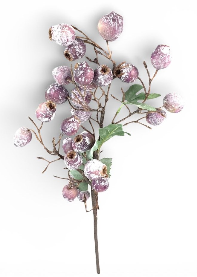 Ветка декоративная с ягодами, 60см розовая с припыленным эффектом Unison (c30519-2)