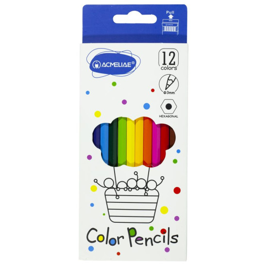 Карандаши "Acmeliae" 12 цветов 3мм шестигранные Разноцветный Acmeliae (9403-12)