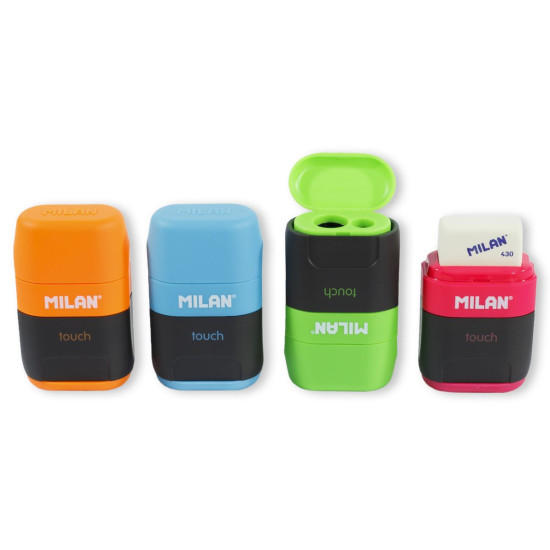 Ластик + двойная точилка "TOUCH" "TM MILAN" 5x3,5см,mix (4706116)