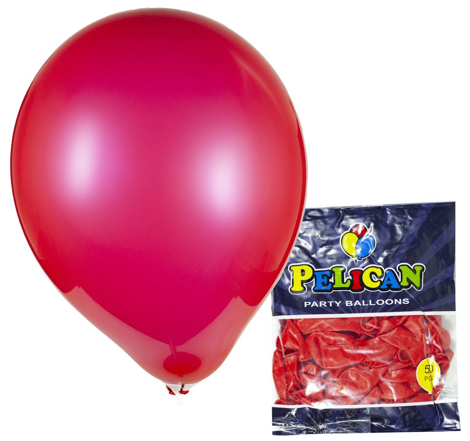 Шарики Pelican 10' (26 см), пастель красный, 50шт/уп, 811810 (811812/1050-812)