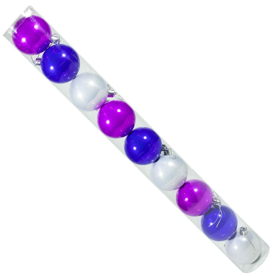 Набор  шаров тубус  "Глянец" D 6см (9шт) (0827)