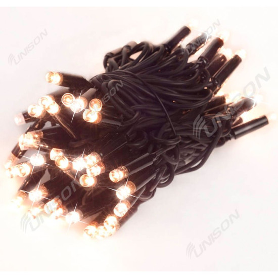 Уличная 100 LED + FLASH 10м, черный / каучук 2мм, теплый белый (1423-07)