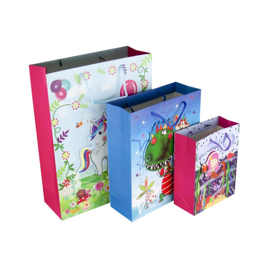 Пакет подарочный 210гр, 26 x 32 x 10см (12шт/уп) Разноцветный Unison (YM 8039-M)