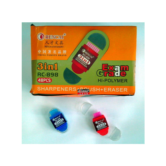 Точилка "контейнер, ластик, щётка" Разноцветный Unison (RC-898)